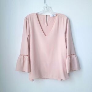 CALVIN KLEIN Duster Pink Bell Sleeves Size XS
